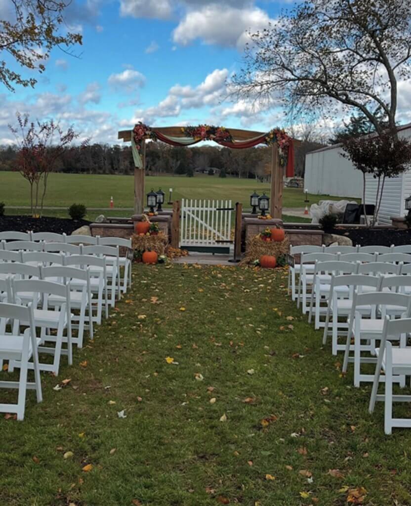 Ceremony seating with a view