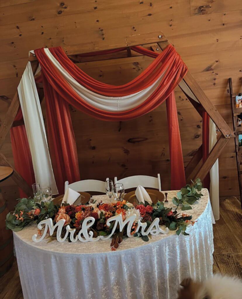 Sweetheart table for the Mr. and Mrs.