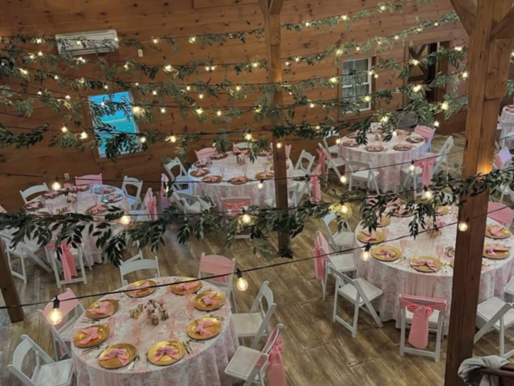 Reception under the string lights